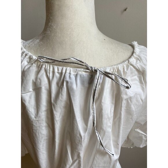 PROENZA Schouler Women BNWOT White Puff Sleeve Poplin Top New White Label - Picture 8 of 15